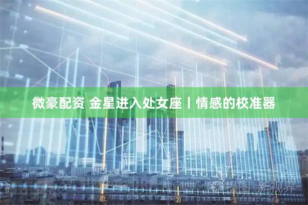微豪配资 金星进入处女座丨情感的校准器