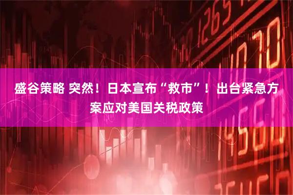 盛谷策略 突然！日本宣布“救市”！出台紧急方案应对美国关税政策