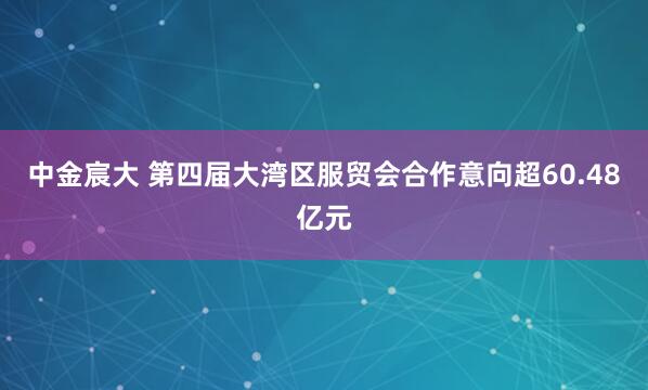 中金宸大 第四届大湾区服贸会合作意向超60.48亿元